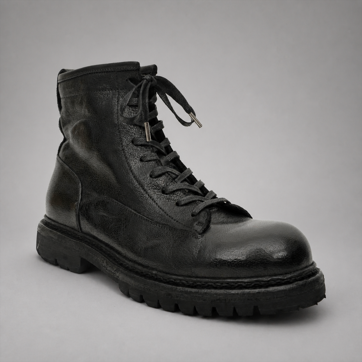PASCH Timberline Lace-Up Boot in Black Leather