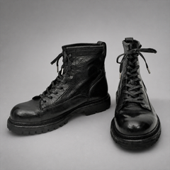 PASCH Timberline Lace-Up Boot in Black Leather