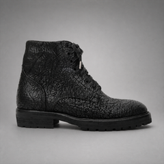 PASCH Blackthorn Textured Service Boot in Black Leather, side view