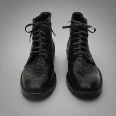 PASCH Blackthorn Textured Service Boot in Black Leather
