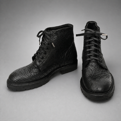 PASCH Blackthorn Textured Service Boot in Black Leather