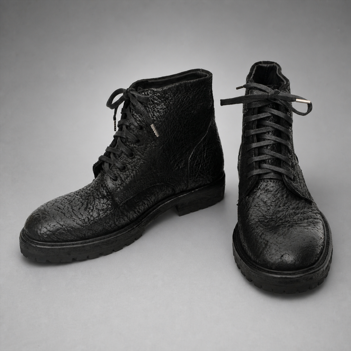 PASCH Blackthorn Textured Service Boot in Black Leather