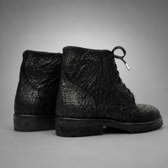 PASCH Blackthorn Textured Service Boot in Black Leather