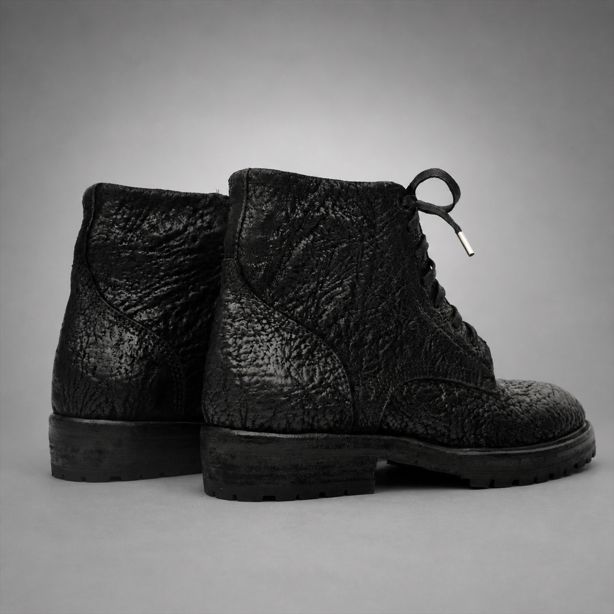 PASCH Blackthorn Textured Service Boot in Black Leather