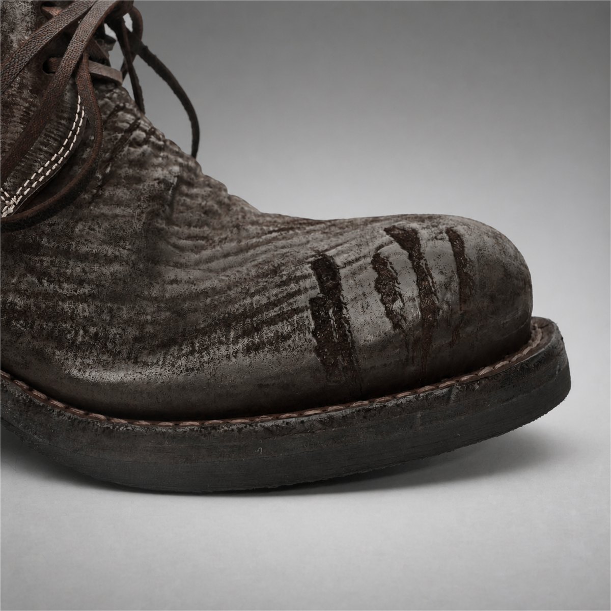 PASCH Walker Cap-Toe Service Boot in Coffee Brown Shell Cordovan