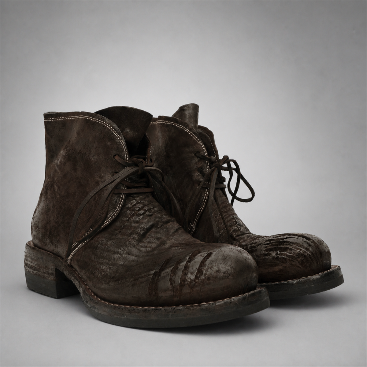 PASCH Walker Cap-Toe Service Boot in Coffee Brown Shell Cordovan