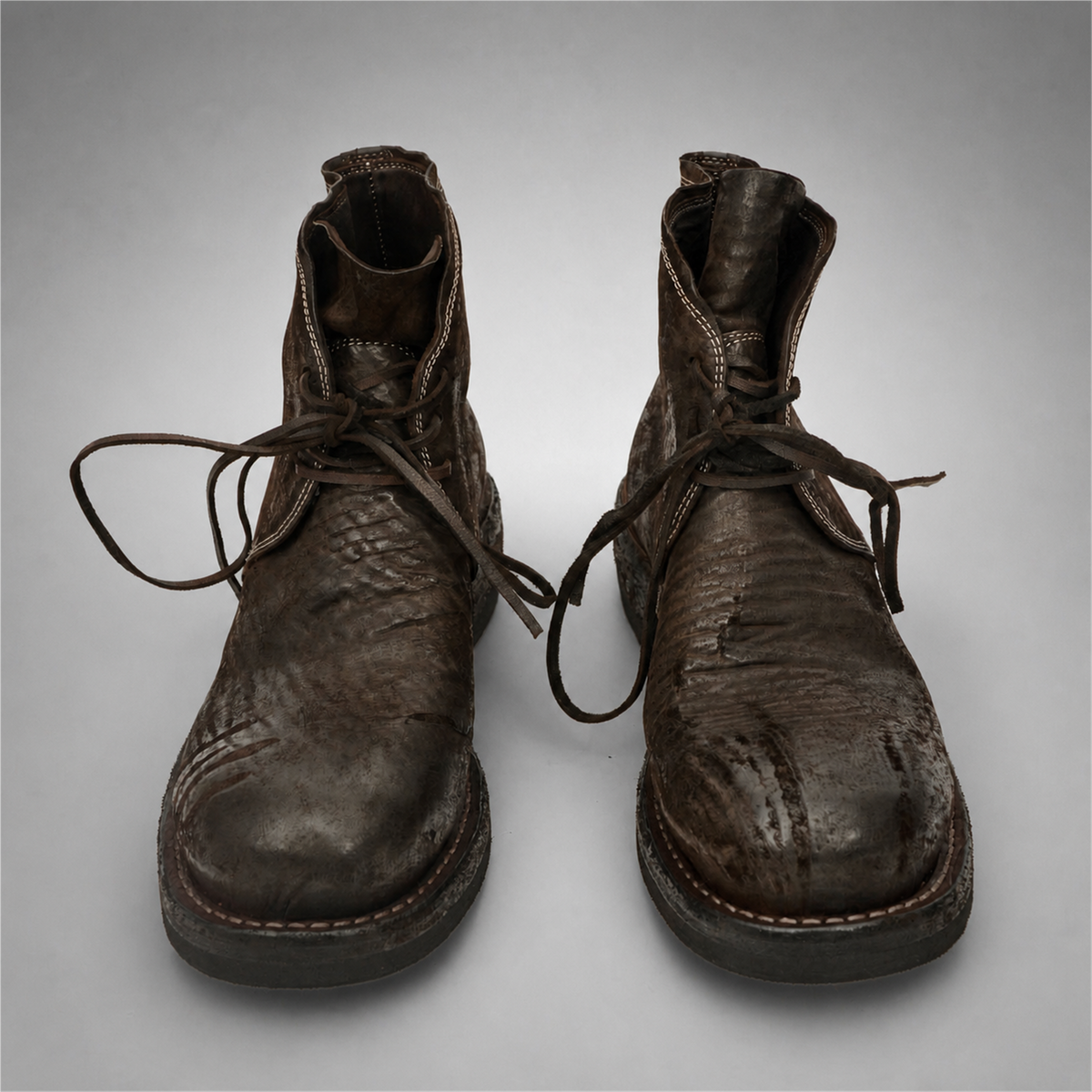 PASCH Walker Cap-Toe Service Boot in Coffee Brown Shell Cordovan