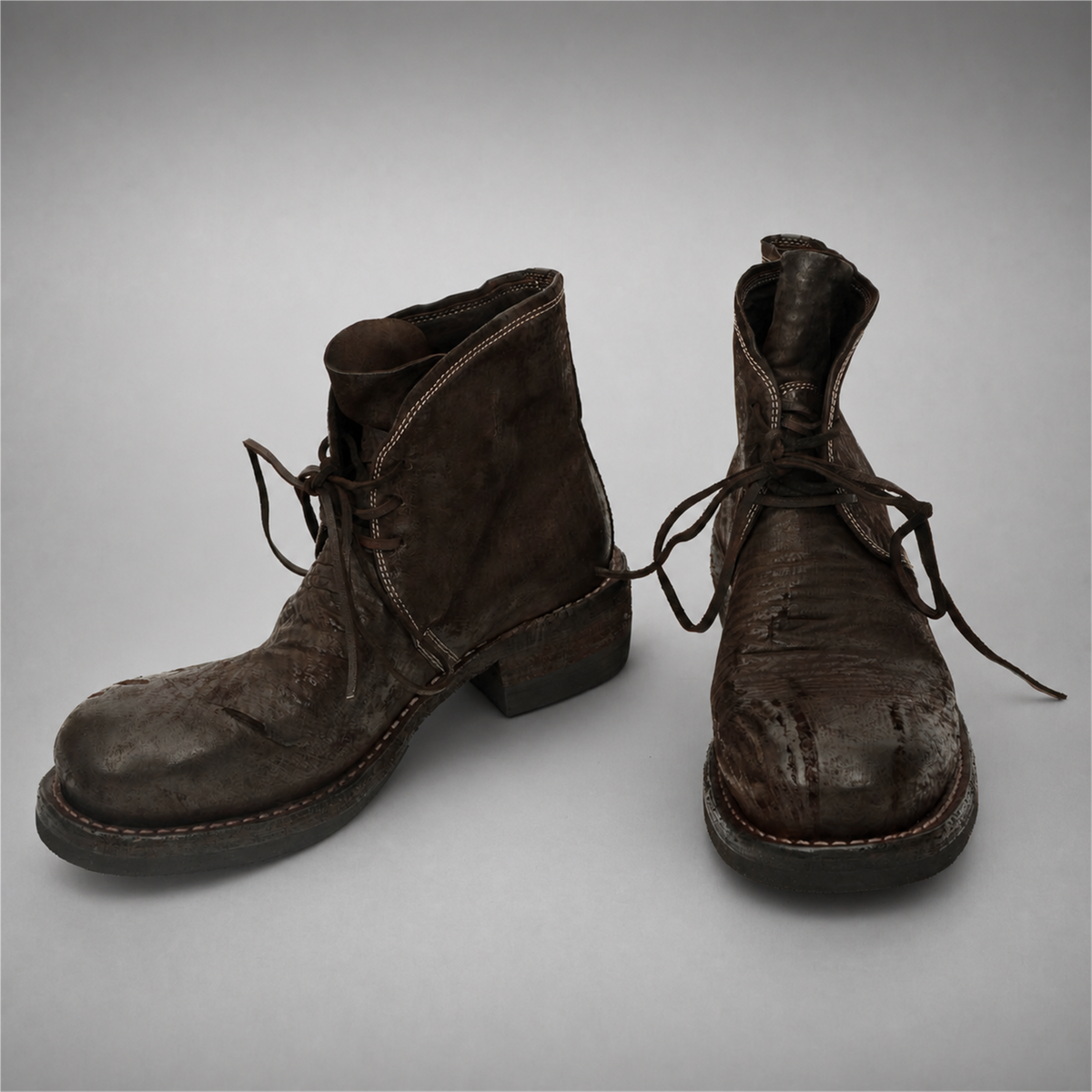 PASCH Walker Cap-Toe Service Boot in Coffee Brown Shell Cordovan