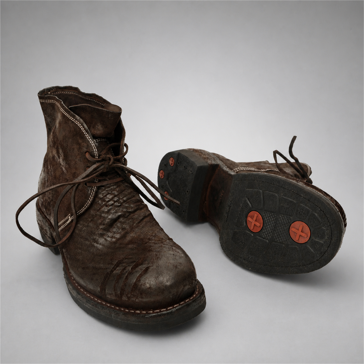 PASCH Walker Cap-Toe Service Boot in Coffee Brown Shell Cordovan
