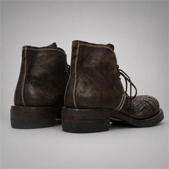 PASCH Walker Cap-Toe Service Boot in Coffee Brown Shell Cordovan