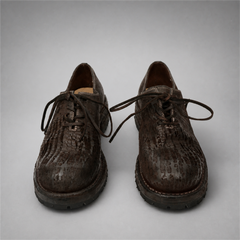 PASCH Sawyer Plain-Toe Derby in Coffee Brown Shell Cordovan