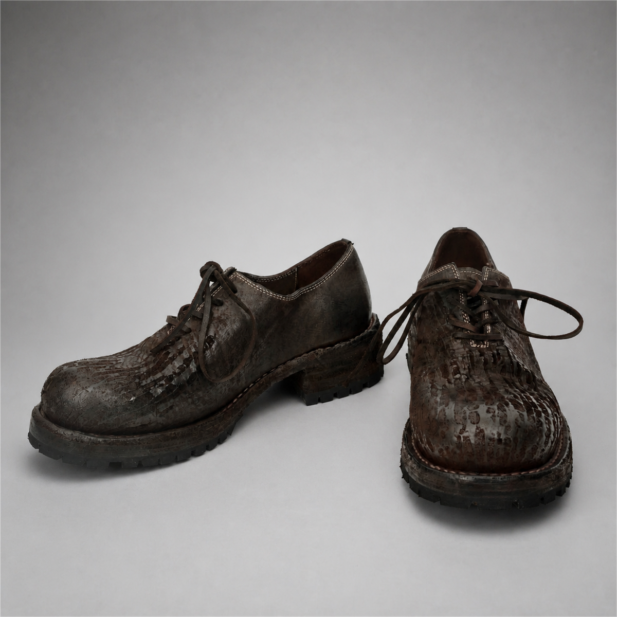 PASCH Sawyer Plain-Toe Derby in Coffee Brown Shell Cordovan