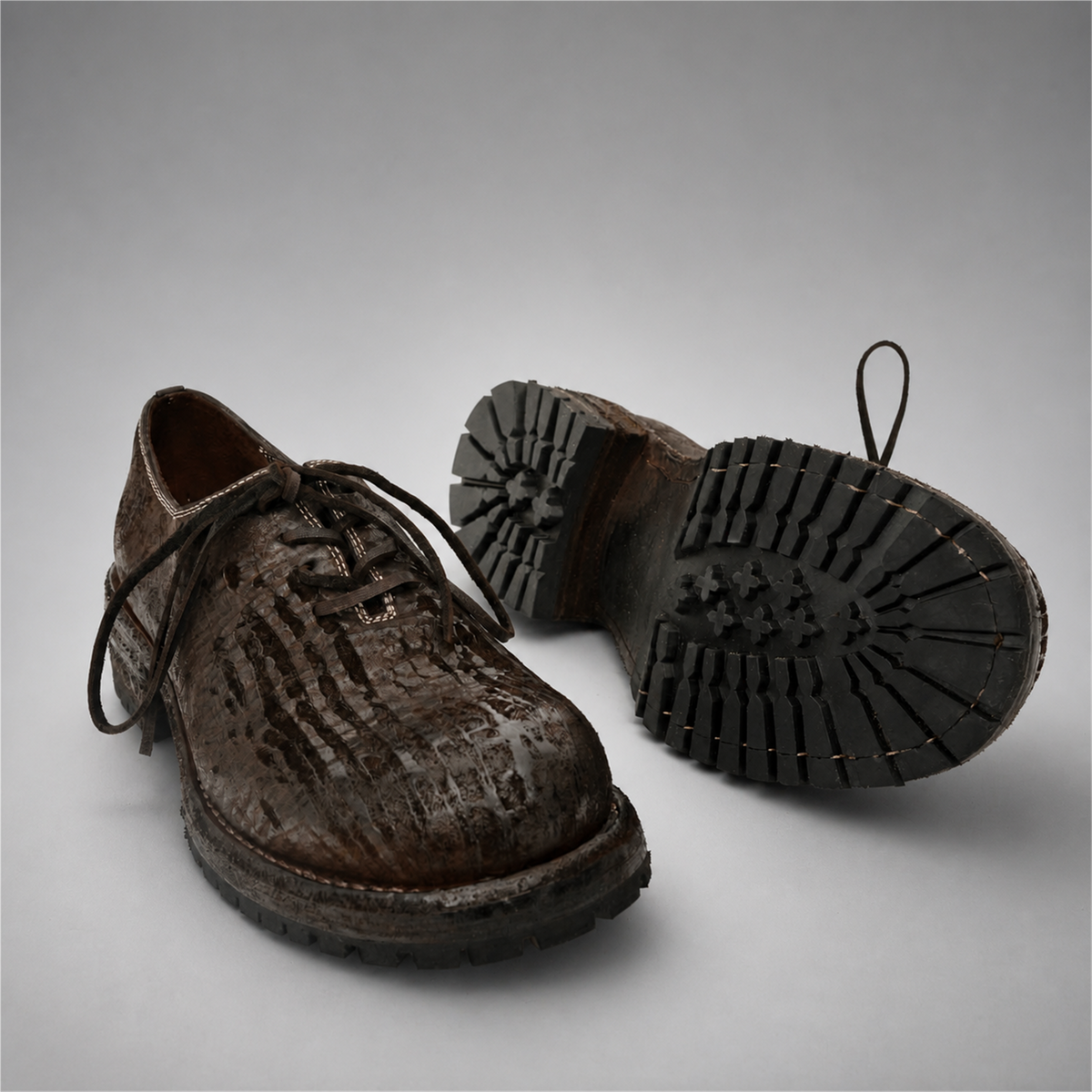 PASCH Sawyer Plain-Toe Derby in Coffee Brown Shell Cordovan
