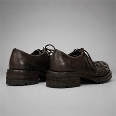 PASCH Sawyer Plain-Toe Derby in Coffee Brown Shell Cordovan