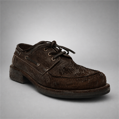 PASCH Marlow Boat Shoe in Coffee Brown Roughout Shell Cordovan