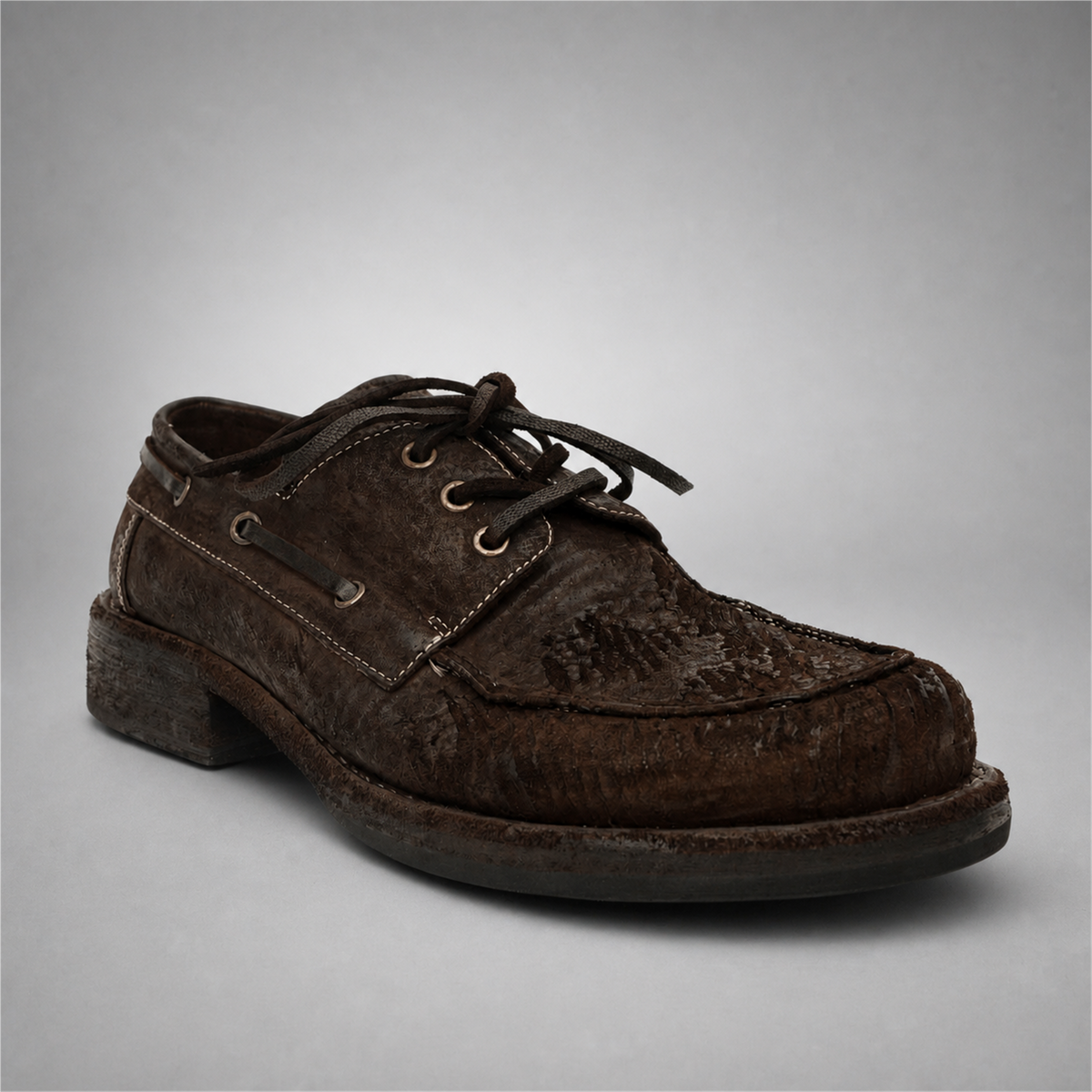 PASCH Marlow Boat Shoe in Coffee Brown Roughout Shell Cordovan