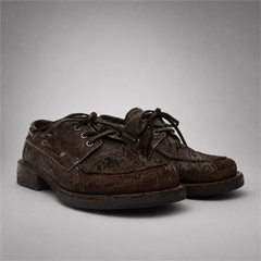 PASCH Marlow Boat Shoe in Coffee Brown Roughout Shell Cordovan