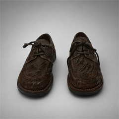 PASCH Marlow Boat Shoe in Coffee Brown Roughout Shell Cordovan
