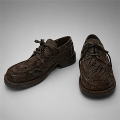 PASCH Marlow Boat Shoe in Coffee Brown Roughout Shell Cordovan