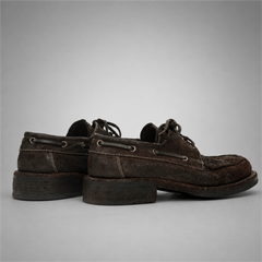 PASCH Marlow Boat Shoe in Coffee Brown Roughout Shell Cordovan