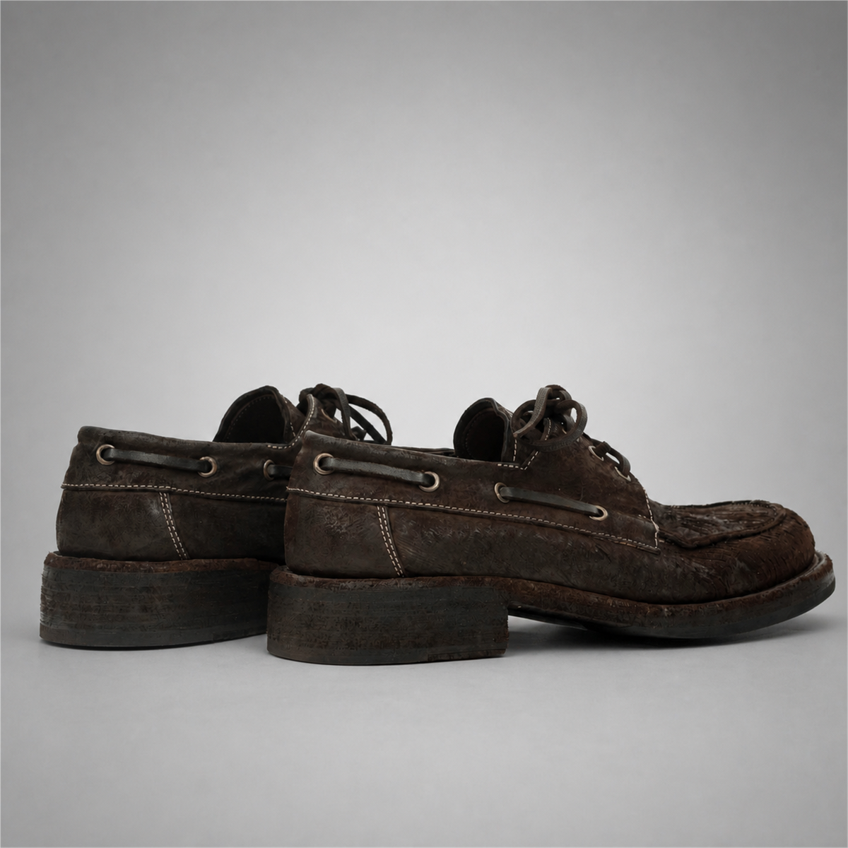 PASCH Marlow Boat Shoe in Coffee Brown Roughout Shell Cordovan