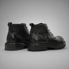 PASCH Granite Cap-Toe Service Boot in Black Leather