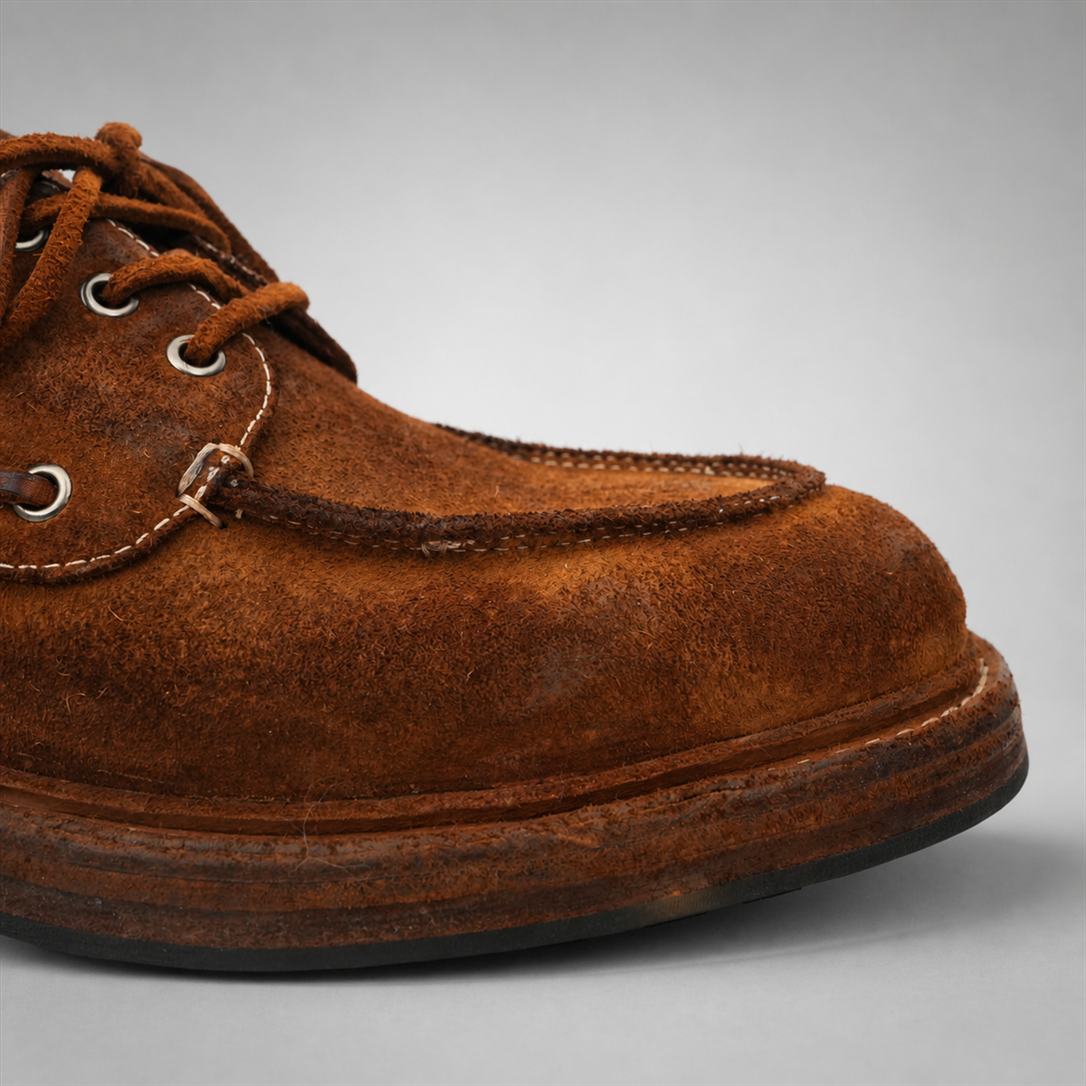 PASCH Mariner Boat Shoe in Brown Roughout Shell Cordovan