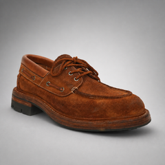 PASCH Mariner Boat Shoe in Brown Roughout Shell Cordovan