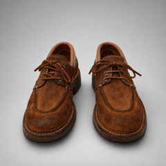 PASCH Mariner Boat Shoe in Brown Roughout Shell Cordovan