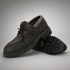 PASCH Mariner Boat Shoe in Gray Roughout Shell Cordovan
