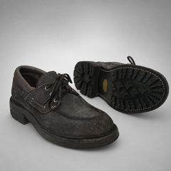 PASCH Mariner Boat Shoe in Gray Roughout Shell Cordovan