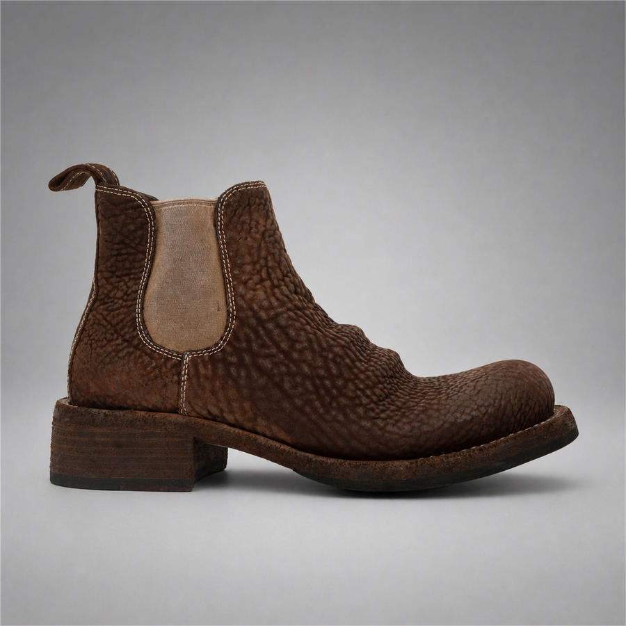 PASCH Briar Chelsea Boot in Coffee Brown Shell Cordovan, side view