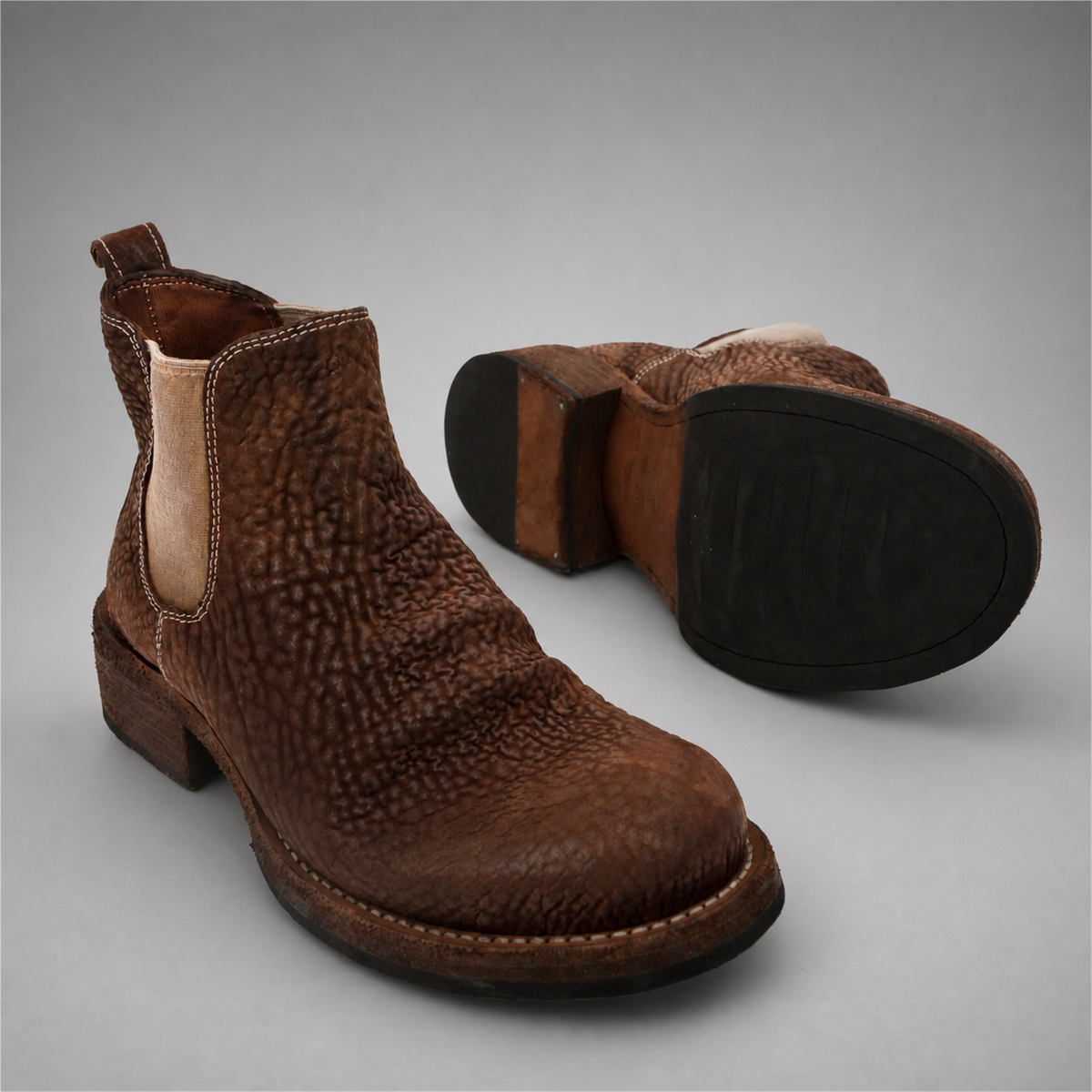 PASCH Briar Chelsea Boot in Coffee Brown Shell Cordovan