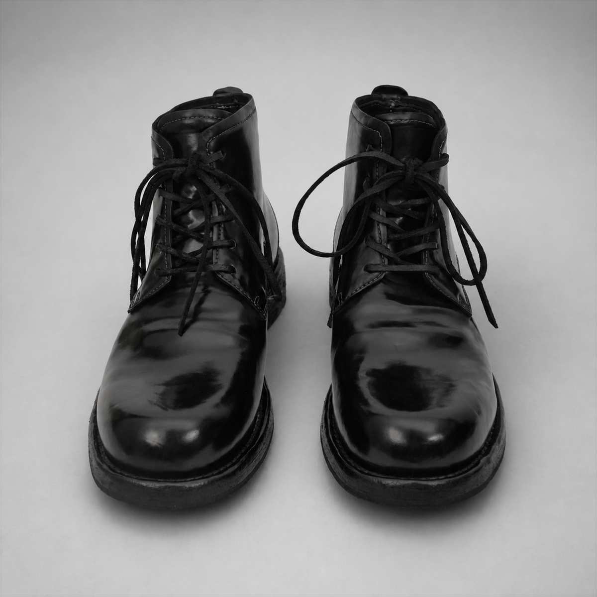 PASCH Stanton Plain-Toe Service Boot in Black Shell Cordovan