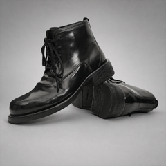 PASCH Stanton Plain-Toe Service Boot in Black Shell Cordovan