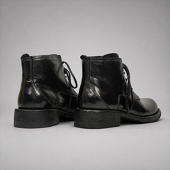 PASCH Stanton Plain-Toe Service Boot in Black Shell Cordovan