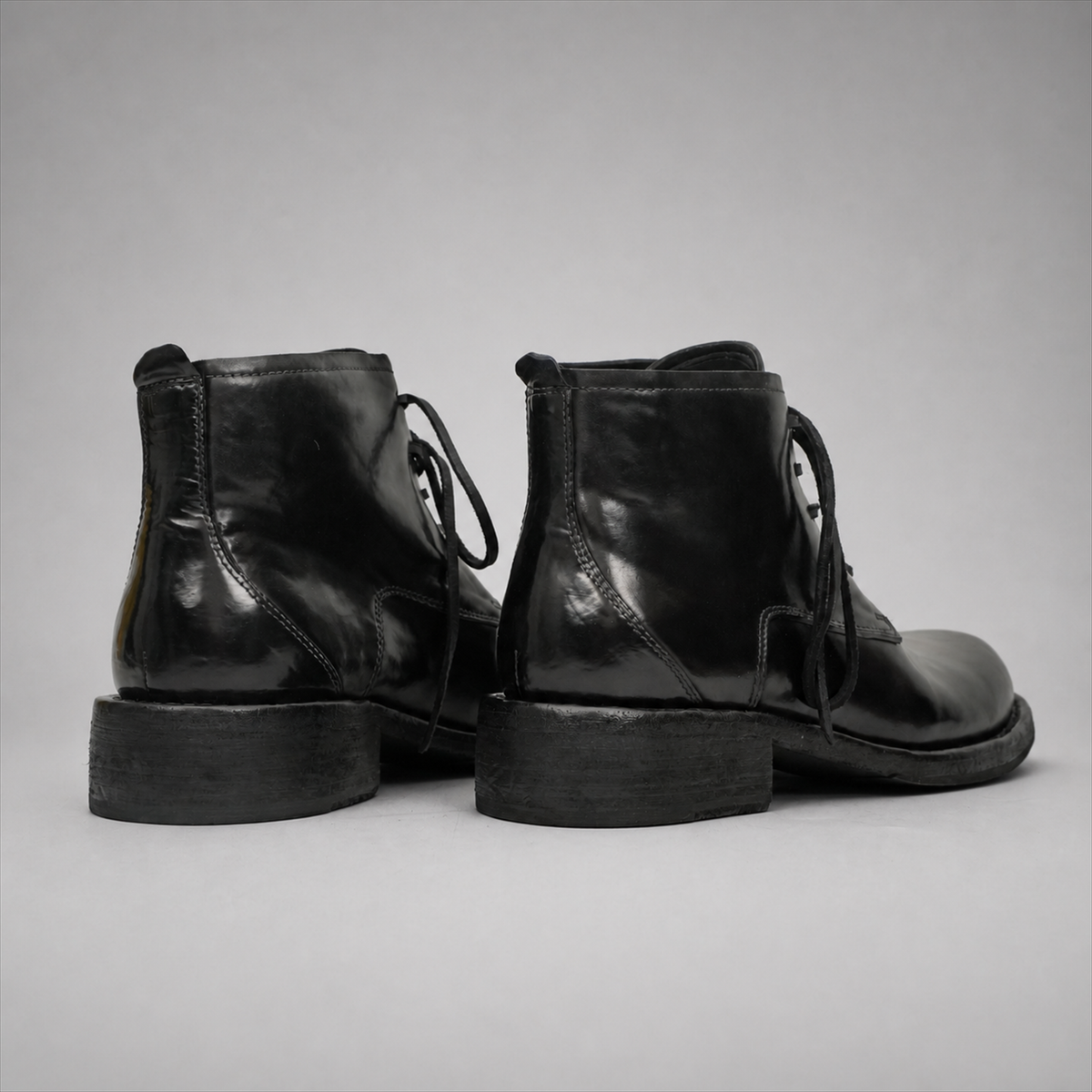 PASCH Stanton Plain-Toe Service Boot in Black Shell Cordovan