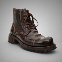 PASCH Bastion Cap-Toe Service Boot in Coffee Brown Shell Cordovan