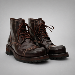 PASCH Bastion Cap-Toe Service Boot in Coffee Brown Shell Cordovan