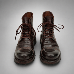PASCH Bastion Cap-Toe Service Boot in Coffee Brown Shell Cordovan