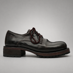 PASCH Hudson Plain-Toe Derby in Coffee Brown Shell Cordovan, side view