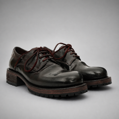 PASCH Hudson Plain-Toe Derby in Coffee Brown Shell Cordovan