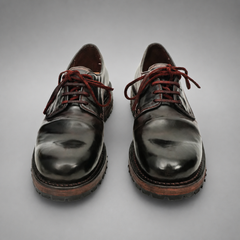 PASCH Hudson Plain-Toe Derby in Coffee Brown Shell Cordovan