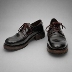 PASCH Hudson Plain-Toe Derby in Coffee Brown Shell Cordovan