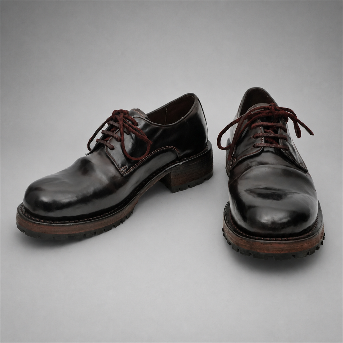 PASCH Hudson Plain-Toe Derby in Coffee Brown Shell Cordovan