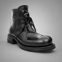 PASCH Mercer Plain-Toe Chukka Boot in Black Shell Cordovan