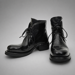 PASCH Mercer Plain-Toe Chukka Boot in Black Shell Cordovan