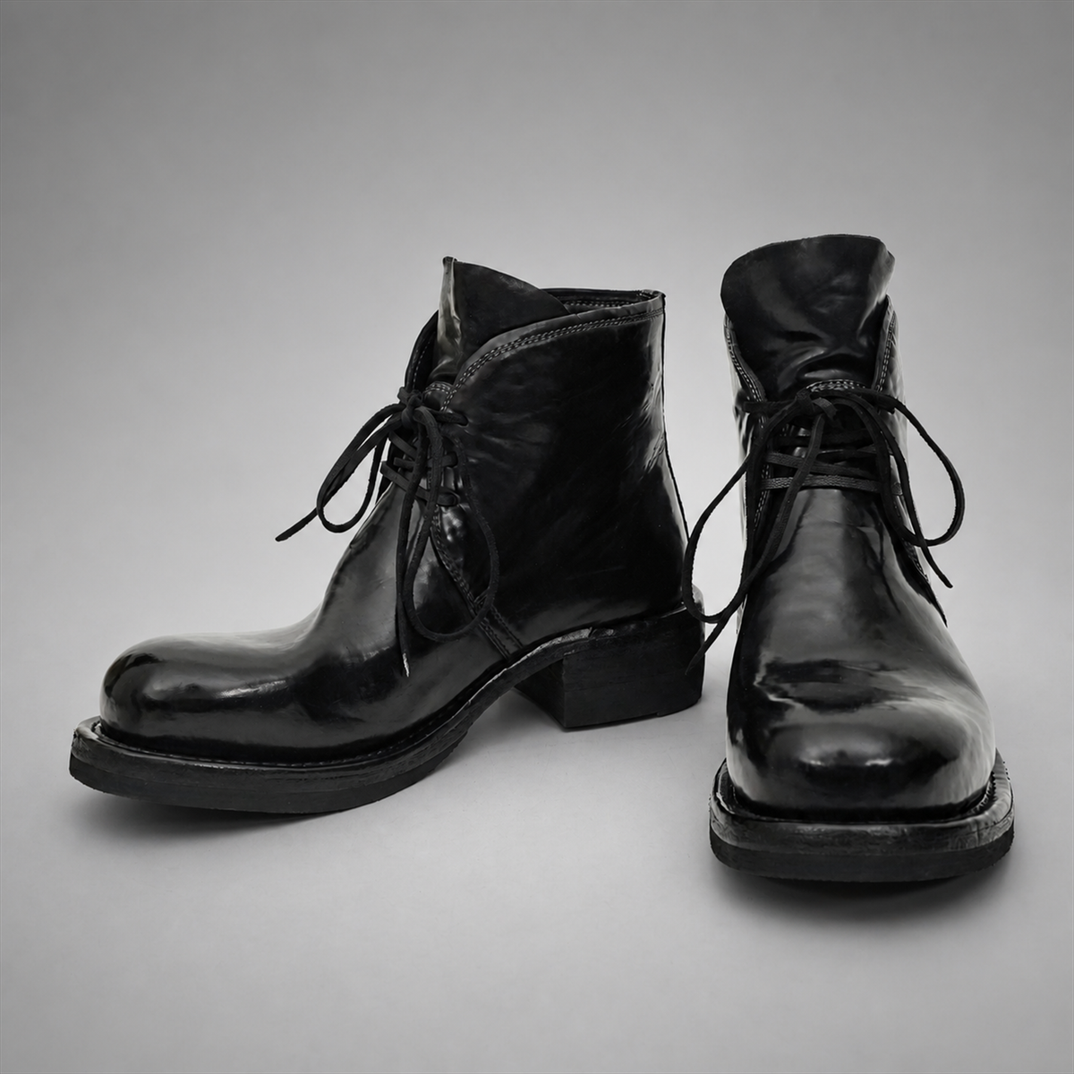 PASCH Mercer Plain-Toe Chukka Boot in Black Shell Cordovan