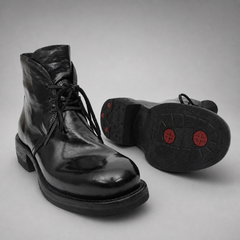 PASCH Mercer Plain-Toe Chukka Boot in Black Shell Cordovan
