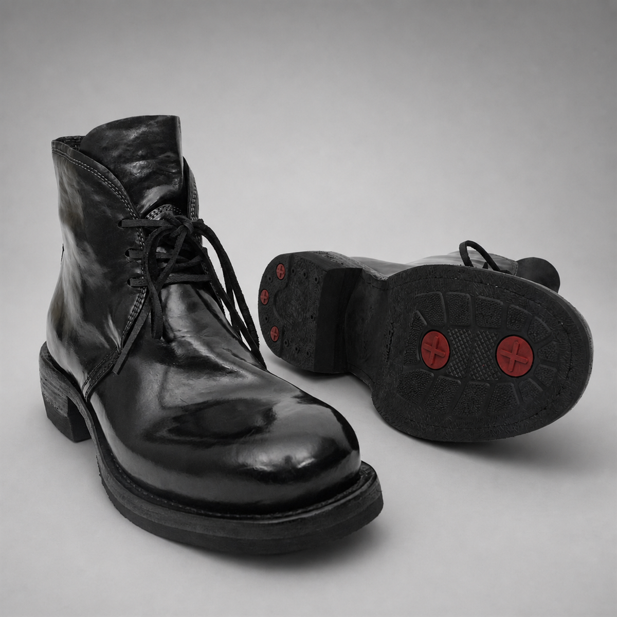 PASCH Mercer Plain-Toe Chukka Boot in Black Shell Cordovan
